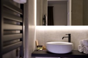design bathroom with soap and mirror hotel Bellagio