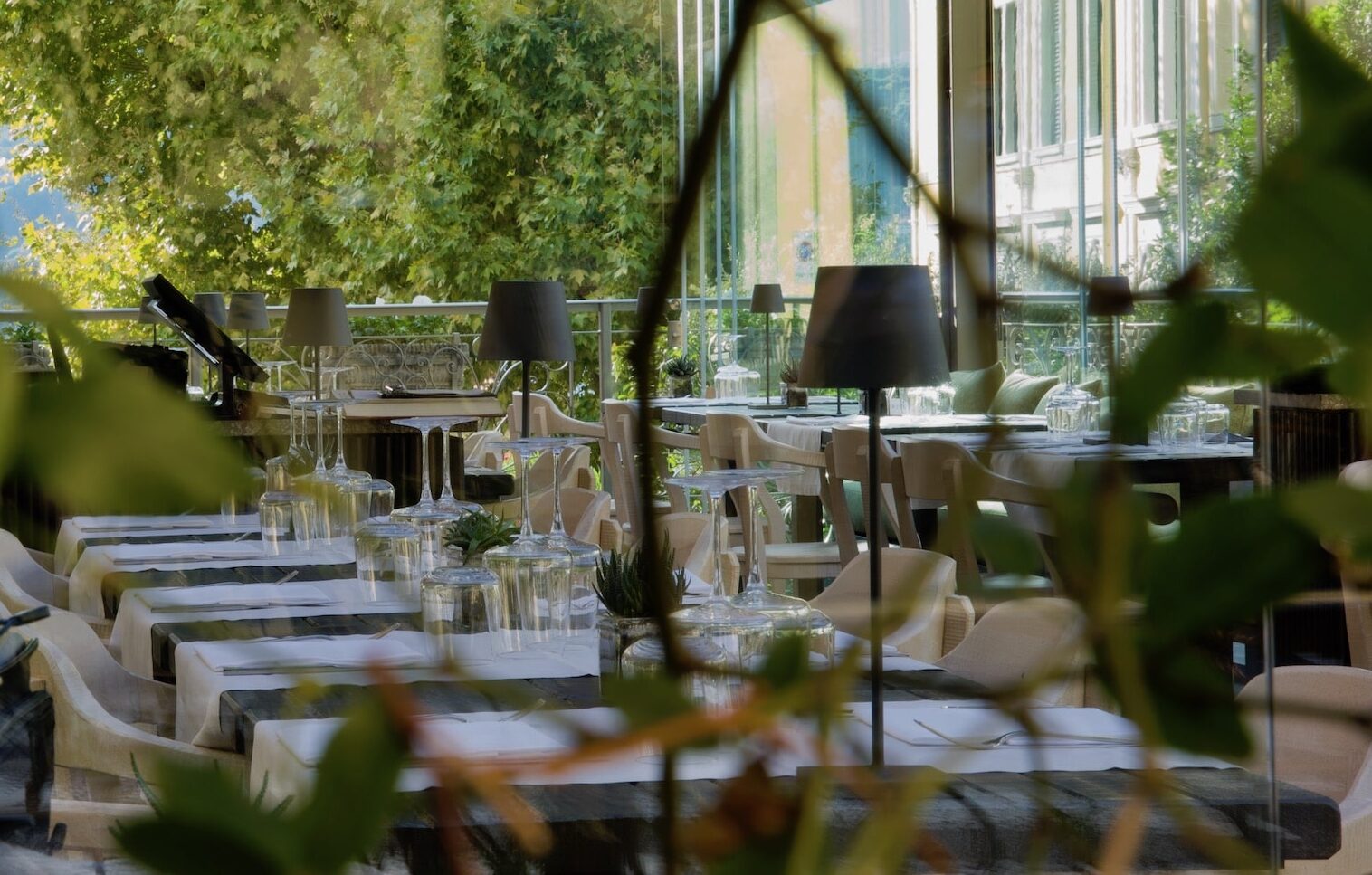 Outdoor terrace of Seta restaurant Bellagio